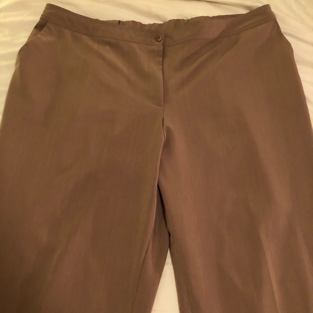 La Vita dress pants in a camel-ish taupe color.  Unknown size.